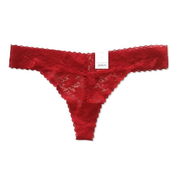 NWT Ripe Red Allover Lace Thong Panties - Womens Size XL (16) - Auden Intimates - Picture 3 of 4